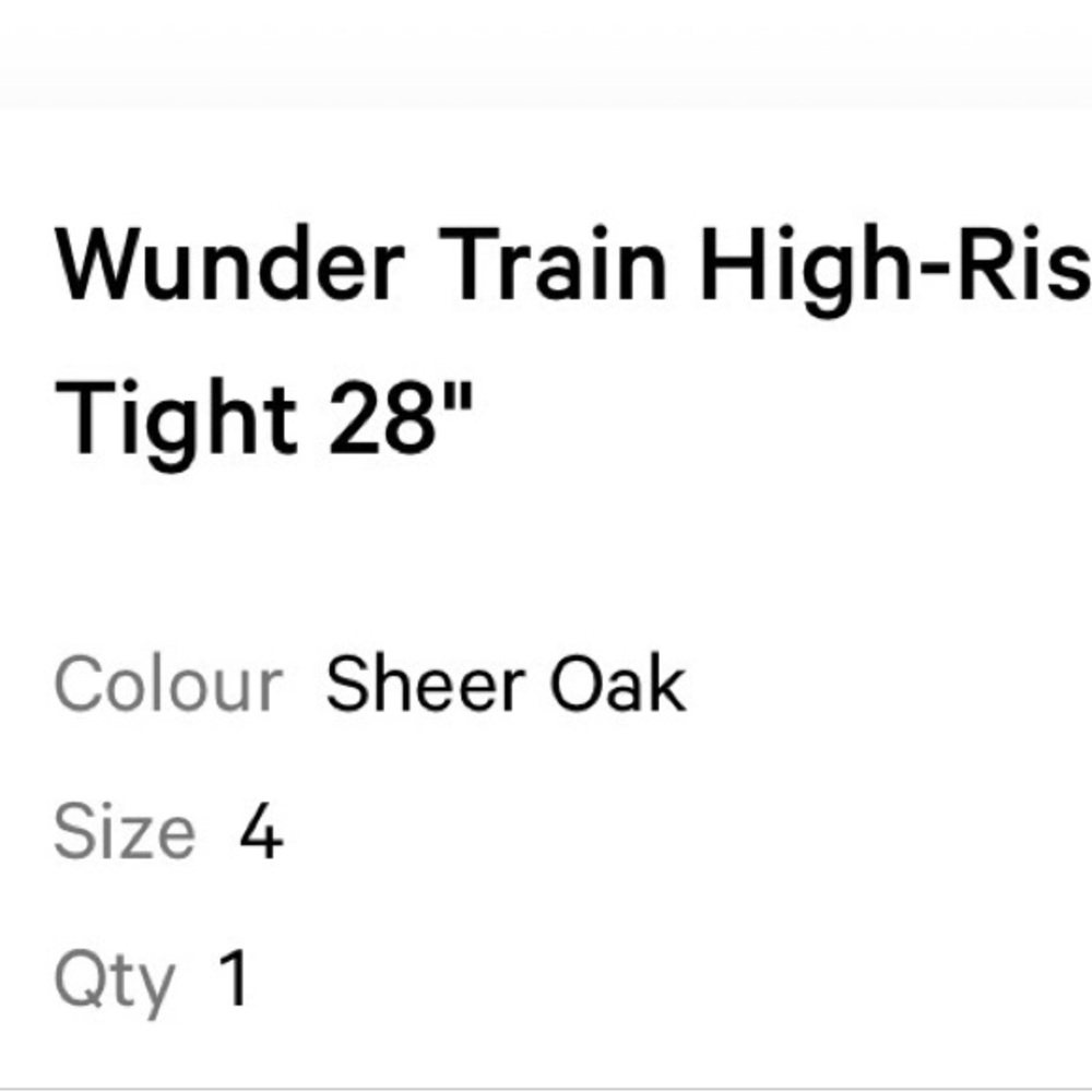 Wunder Train High Rise Tight 28" in Sheer Oak Lululemon